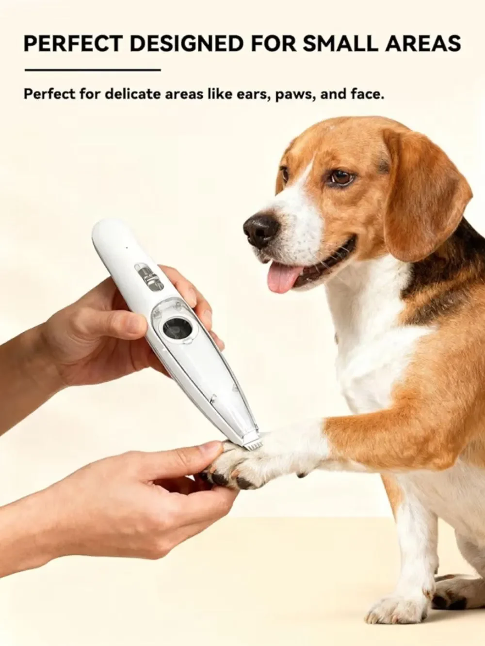 Pet Paw Hair Trimmer With Vacuum And LED Light Rechargeable
